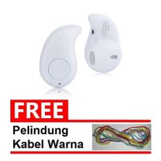 Headset Bluetooth Mini Untuk Semua HP + Gratis Pelindung Kabel Warna Random