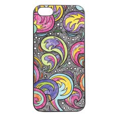 Heavencase Batik Paisley Pattern Rubber/Soft Case for Iphone 5 & 5s Case BLACK