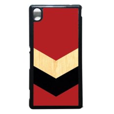 Heavencase Case Casing Sony Xperia M4 Aqua Case Hardcase Motif Batik Kayu Chevron 35 - Hitam