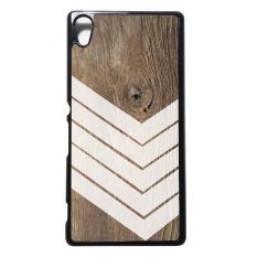 Heavencase Case Casing Sony Xperia Z3 Plus Or Z4 Hard Case Motif Kayu Chevron 06 - Hitam