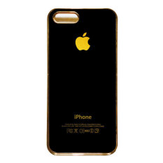 Heavencase Iphone 5 and Iphone 5s Hard Case Apple Logo Motif Gold 01 - Emas