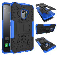 Tugas Berat Hibrida Aman Kejutan Pelindung Ada Standarnya Lapis Ganda For Menutupi Kasus Lenovo A7010/Vibe X3 Lite/ K4 Catatan Case (Biru)