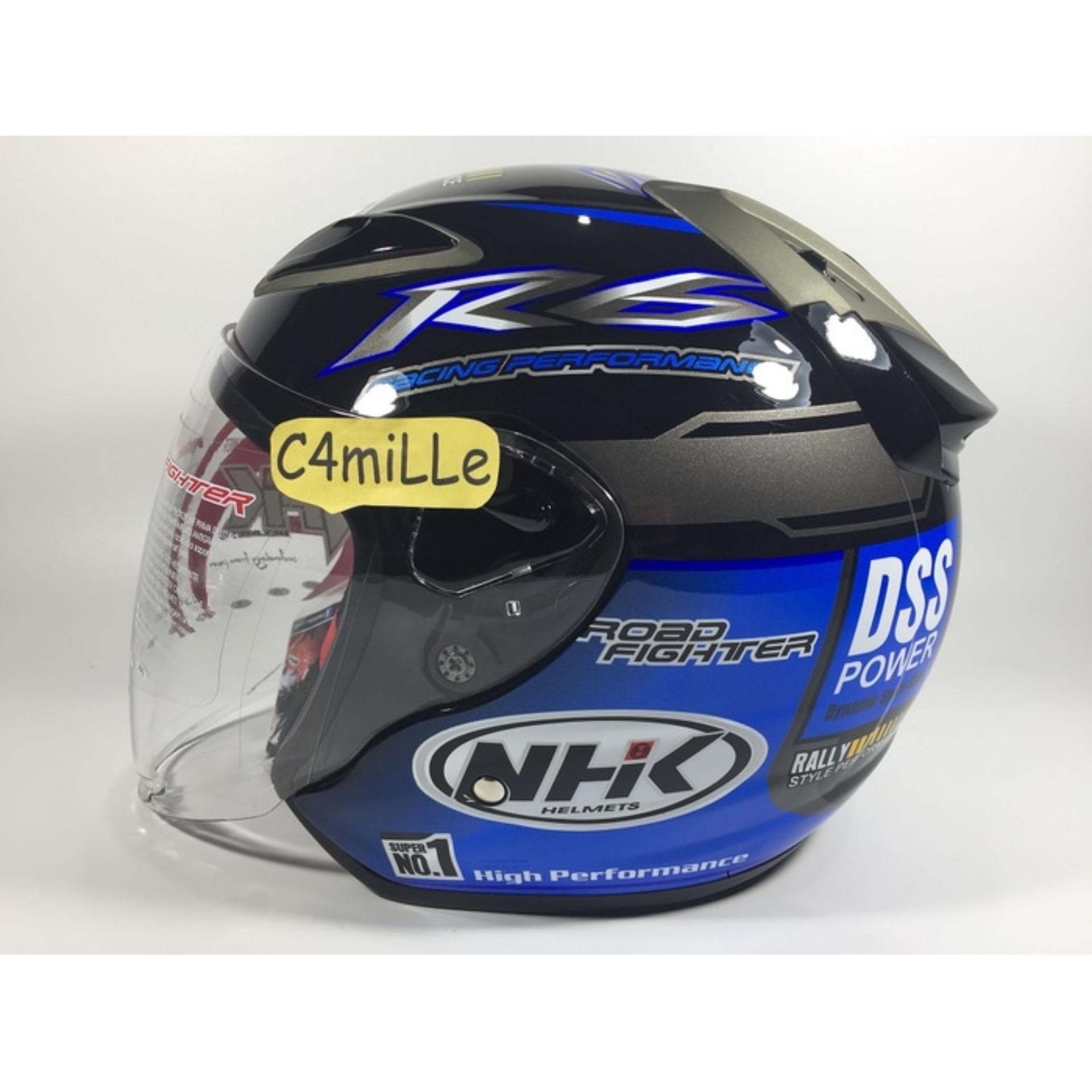 Helm NHK R6 Rally Black Blue Half Face .