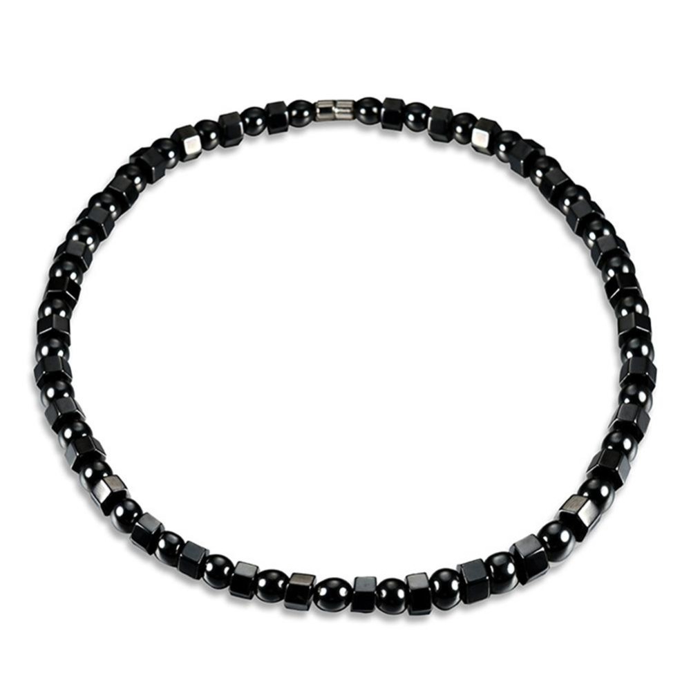 Hematite Magnet Yang Kuat Magnet Batu Kesehatan Kalung untuk Wanita Pria Arthritis Pain Relief Warna: 61171468-Internasional
