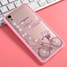 Hicase Cute Pink Soft TPU Case Dengan Glitter Bling Untuk OPPO A37 Sepeda & Tower