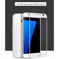 Hifi Tempered Glass anti gores kaca screen protector 3D Curved lengkung 2.5D round edge For Samsung S7 (G930) (0.26mm) White putih