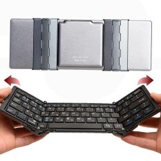 Paduan Aluminium Berkualitas Tinggi Portable Mini Ultra Tipis Nirkabel Bluetooth Foldable Keypad Keyboard untuk IPad Pro Mobile Ponsel Tablet PC IOS Windows Tablet-Intl