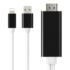 Petir Berkualitas Tinggi Ke HDMI TV HDTV Adaptor Kabel 2 M Panjang untuk IPhone 5 5 S 6 6 S 6 P 7 7 Plus dan WIFI Versi Seluler IPad-Intl