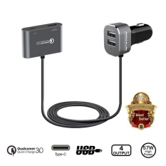 Tinggi Kualitas NILLKIN 4 Port Dual USB Car Charger Adapter Charger Micro Tipe-C Car Charger untuk Smartphone- INTL