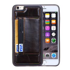 Kualitas Tinggi PU Kulit Cell Phone Case untuk Apple IPhone 6 Plus 5.5 Inch Ultra Tipis Pelindung Asli Kembali (dark Brown)
