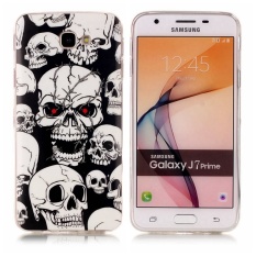 High Quality Skull Ghost Kepala Noctilucent TPU Lembut Kantong Gas Belakang Case Cover untuk Samsung GALAXY J7 Prime Case-Intl