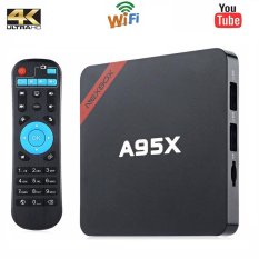 Tinggi Kualitas TV Kotak Set-Top Box A95X 64 Bit Android 6.0 Amlogic 4 K Max 2 GB RAM + 16 GB ROM NEXBOX 2.4 GHz WiFi Smart TV Box Kodi HD Media Player (RAM: 1g, ROM: 8g, Kirim UK Plug)-Intl