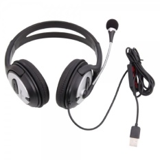 Berkualitas Tinggi dengan Kebisingan Isolasi USB Over-Ear Headphone (Hitam)-Intl