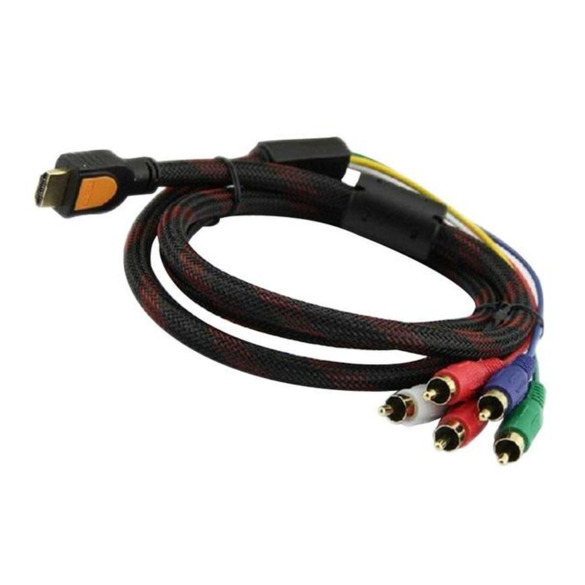 Gold – Jualan line berbagai Produk Terbaru KABEL HDMI High Speed HDMI to 5 RCA Cable Gold Plated 1 5 Meter Black