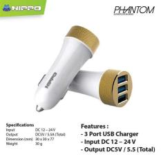 Hippo Car Charger Phantom series 3 port (5.5A) Simple Pack