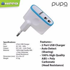 Hippo Pupa 2 Ports 2.4A Charger Iphone Xioami samsung Lenovo (SP)/Garansi 1 tahun untuk UNIT RESMI HIPPO