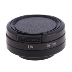 HKS 37mm Filter Adaptor Kacamata UV Lens + Tutup Pelindung untuk Go Pro HERO 3 3 + 4 (Internasional) -Intl