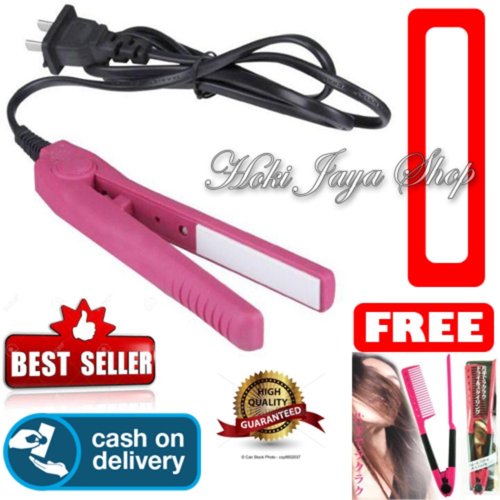 HOKI COD - Haidi Catok Mini Pelurus Rambut - Multi Colour + Gratis Sisir Ion Pelurus Rambut Berkualitas