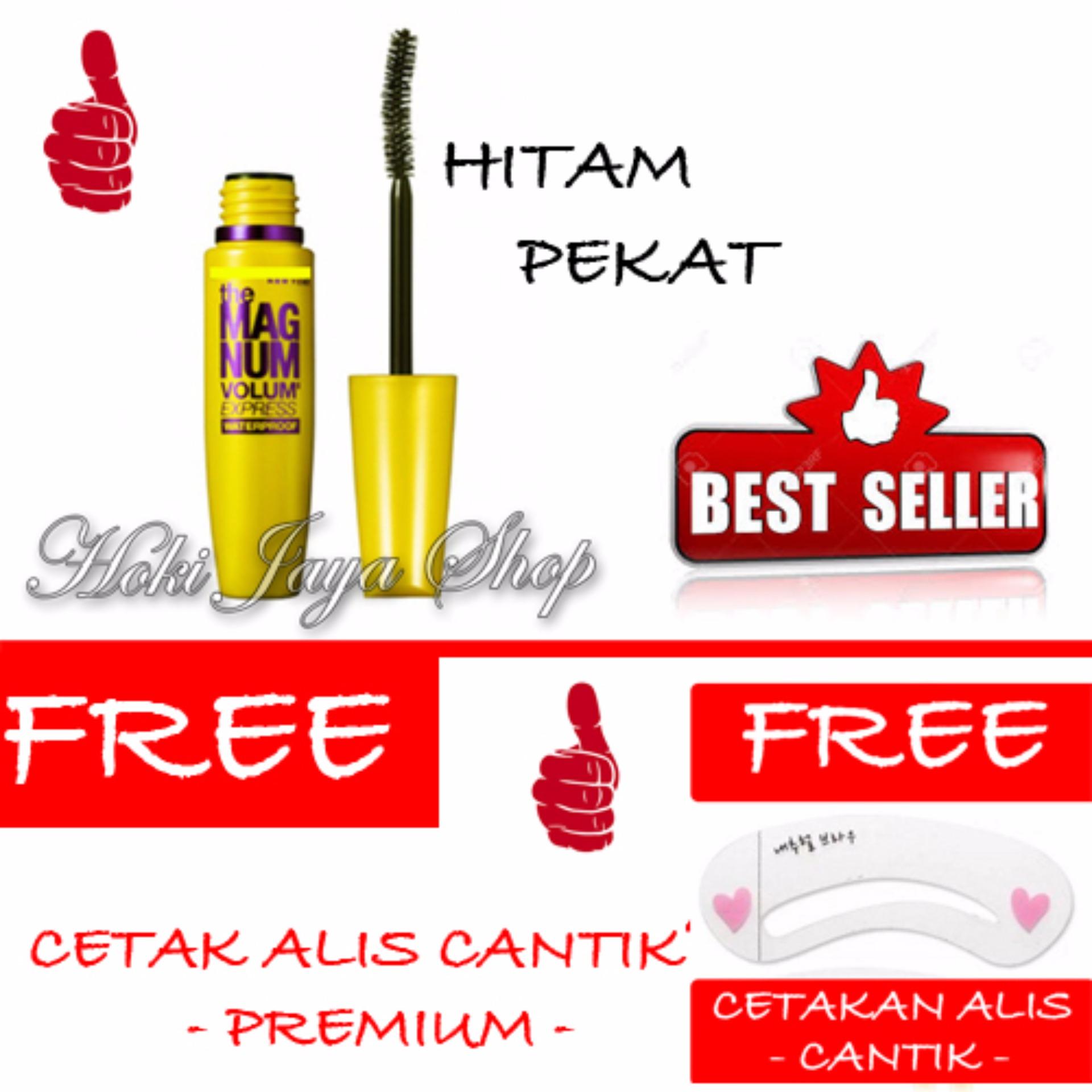 HOKI COD - Mascara The Fals Lash Volume Express - Maskara Waterproof - Model KUNING Warna Hitam Premium Quality + Gratis Cetak Alis Cantik Premium