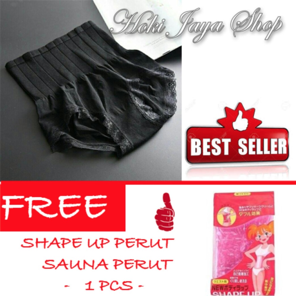 HOKI COD - Munafie Slim Pant Celana Korset - All Size - Hitam FREE Shape Up Perut Sauna Perut - 1 Piece