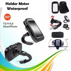 Holder Motor Waterproof Phone Holder Waterproof Holder Bag / Holder Motor Anti Air Untuk Smartphone Up To 5.5 inch 360 Rotation - Hitam