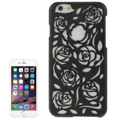 Berongga Keluar Mawar Bunga-bunga Pola Pelindung Keras Case untuk iPhone 6 Plus & 6 S Plus (Hitam) -Internasional