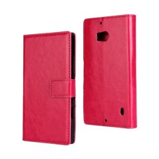 Sarung Flip Stand Dompet Crazy Horse Kulit PU untuk Nokia Lumia 930 (Rose)-Intl