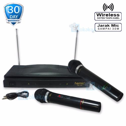 Homic Micropohone Mic Double Wireless Tanpa Kabel HM-06 