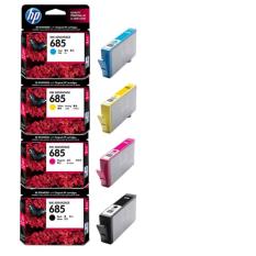 HP INK AND TONER CARTRIDGE 685 SET (685 BLACK (CZ121AA), 685 CYAN (CZ122AA), 685 MAGENTA (CZ123AA), 685 YELLOW (CZ124AA))