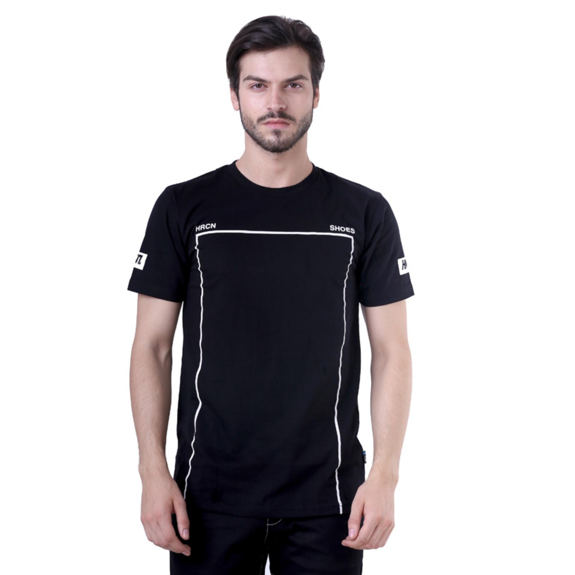 HRCN HGM 0765 kaos big square casual pria - catton combad - bagus( Hitam )