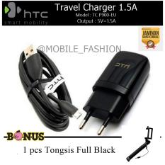 HTC Original Charger Micro USB P900 Fast 1.5 Ampere - Hitam FREE Tongsis Full Black