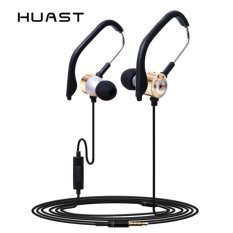 HUAST HST45 Ear-Hook Wired Earphone dengan Mikrofon (UNGU, ABU-ABU, EMAS)-Intl