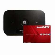 Huawei E5573 Modem MIFI 4G LTE Bundling Kartu Simpati 14GB - Hitam