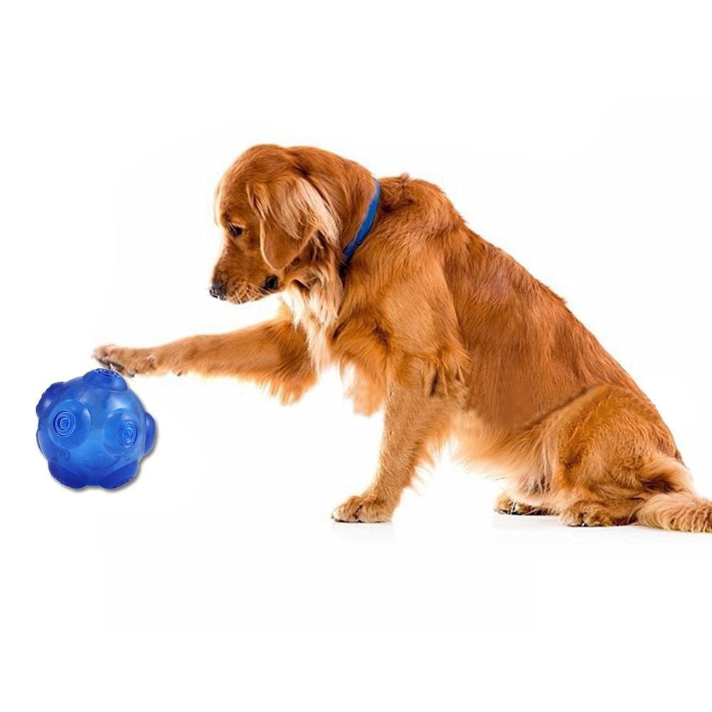 Huohu 2 Pack Dog Ball Mainan Squeaky, Karet Tahan Lama Toy Balls dengan Nyaring Suara