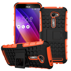 Hybrid Lapisan Grip Case untuk ASUS Zenfone 2 5.0 Inch/ZenFone 2 E/ZE500CL 2015 Release Orange) -Intl