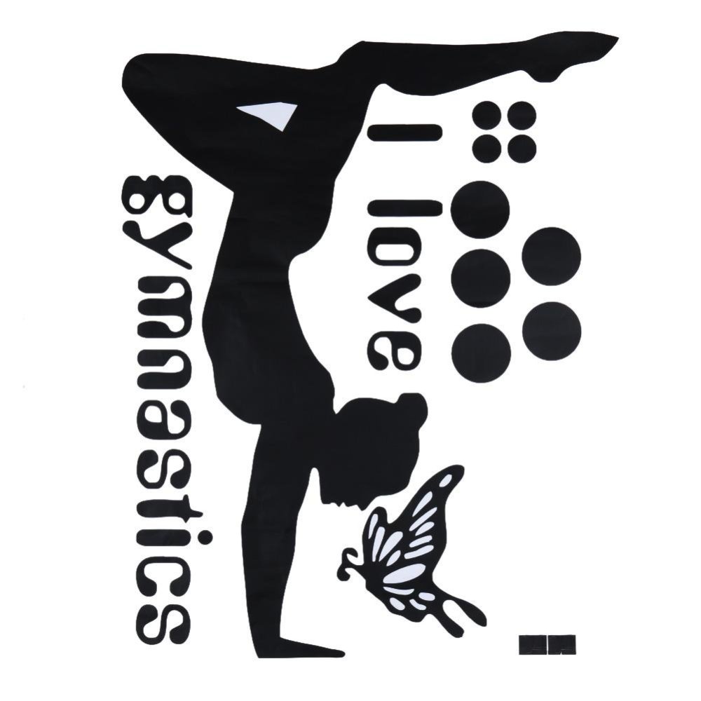 I Love Senam Dancing Butterfly Wall Stiker Wanita Kamar Tidur Dekorasi Dinding-Internasional