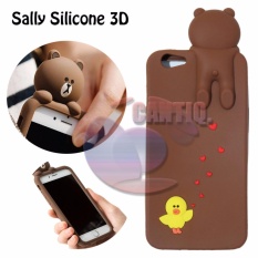Icantiq Case 3D Oppo F1S A59 Silikon 3D Sally Duck Versus Brown Line Peek Up / Case Boneka Line / Casing iPhone Boneka Unik / Silicone / Jelly Case / Case Oppo F1S A59 / Silicone 4D Unik - Brown Sally