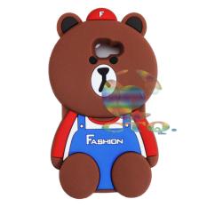 Icantiq Case 3D Samsung Galaxy J5 Prime Silicone 3D Brown Bear Clothes Overall Design FASHION / Case Boneka Baju Beruang / Casing Samsung Boneka Unik - Bear Brown Line FASHION