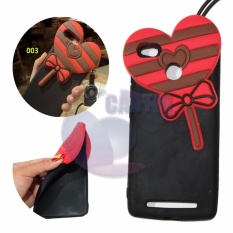 Icantiq Case 3D Xiaomi Redmi 3 Pro Silikon 3D Lollipop Love Candy Rush Sugar + Necklace Kalung Jelly Case / Silikon Boneka / Soft Case / Silicone Case 4D Unik / Case Xiaomi Redmi 3 Pro / Silicone Case 3D Lolipop - Merah / Red