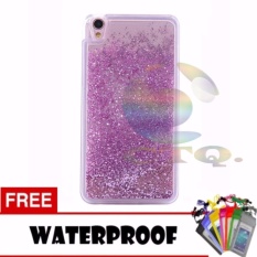 Icantiq Case Oppo A37 Neo 9 Softshell Water Glitter Soft Back Case / Sillicone Blink Blink Gliter / Casing HP Glitter Skin Case / Jelly case / Case Oppo A37 Neo 9 + Free Water Proof Case / Ultrathin - Pink Peach / Pink Muda