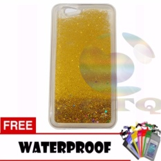Icantiq Case Oppo F1S Selfie Expert A59 Softcase Water Glitter Soft Back Case / Sillicone Blink Blink Gliter / Casing HP Glitter Skin Case / Jelly case / Case Oppo F1S Selfie Expert A59 + Free Water Proof Case / Ultrathin - Gold / Emas
