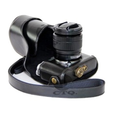 Icantiq Leather Case Fujifilm Sarung Fuji film Bag Srap Camera Fujifilm X-M1,X-A1/X-A2/XM1/XA2/XA1 Leather Fuji film Pouch Camera Case Fujifilm - Black/Hitam