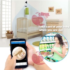 Icantiq Tower V380 Wifi FULL HD 720p 1MP P2P CCTV Camera Panoramic with 2 Way Audio Motion Sensor Alarm with Micro SD Slot ( CCTV 360 Panoramic IP Cam - Kamera Wifi Panorama Kamera Lensa Fish Eyes ) - Putih