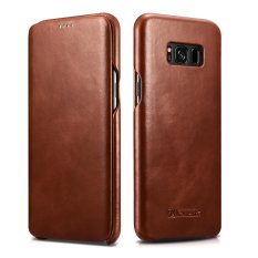 ICARER Ultra Slim Vintage Genuine Leather Case Flip Folio Pelindung Cover untuk Samsung Galaxy S8 Plus-Intl