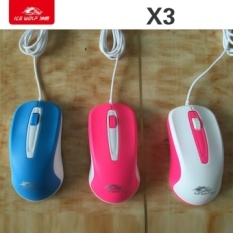 Ice Wolf X3 Kupu-kupu Notebook Komputer Optik USB Wired mouse Girls Pink Kantor Bisnis Mouse-Intl