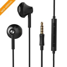 In-Ear Headphone, OARIE 3.5mm Logam Wired Earphone Headphone Terbaik Bass Stereo Headset dengan MIC untuk IOS IPhone/iPad/Samsung GALAXY/Android dengan Zipper Case-(Hitam) -Intl