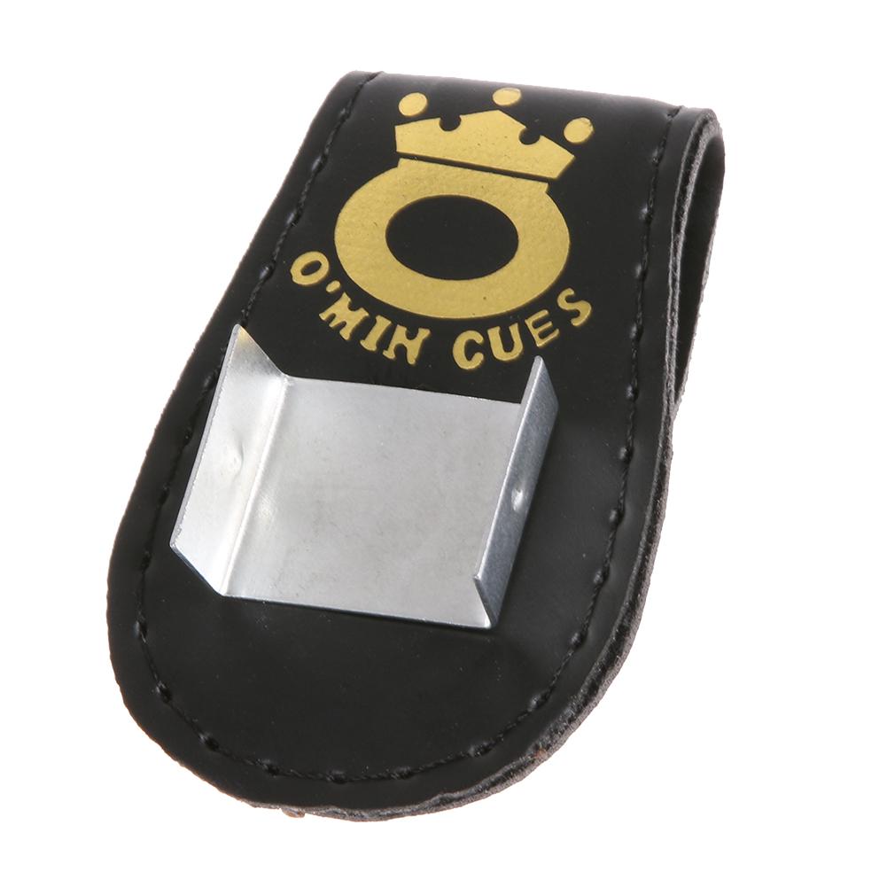 Pool Billiards Snooker Leather Belt Clip Chalk Holder Black - intl