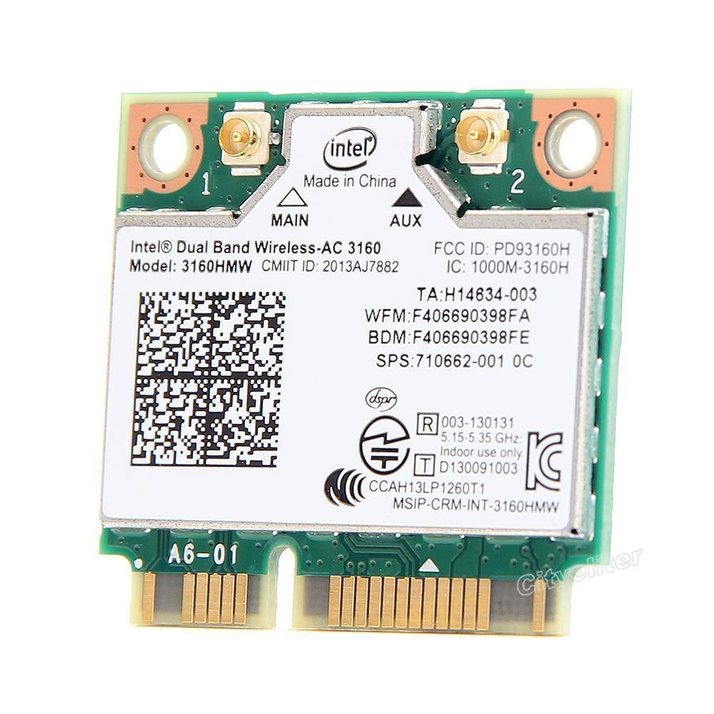 Intel 3160HMW WIFI Bluetooth 4.0 Wireless-ac 3160 802.11 Ac Mini PCI-E Kartu WLAN-Intl