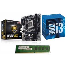 Intel Prosesor Core i3 6100 3.4GHz Paket Motherboard Gigabyte H110M-DS2 Dan Memori DDR4 4GB
