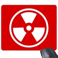 Ionisasi Radiasi Merah Persegi Bentuk Cermat Peringatan Melarang Menandai Ilustrasi Pola Rectangle Karet Non-slip Mouse Alas Permainan Mouse alas-Internasional